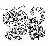 Macabre Gruselig Katzenartig Herrlich Munter Shrink Mandala sketch template