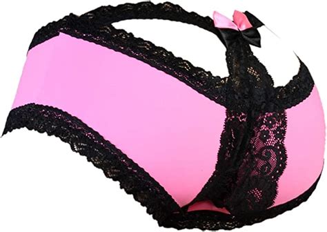 sissy pouch panties men s bikini briefs lace underwear for men pink