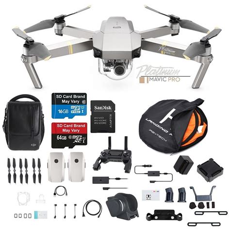 amazoncom dji mavic pro platinum fly  combo collapsible quadcopter drone bundle