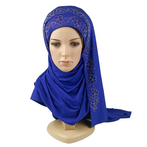 2017 hot selling stretch jersey cotton muslim hijab with