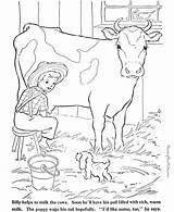 Coloring Pages Farm Cow Animal Printable Color Print Printing Help Milking Animals sketch template