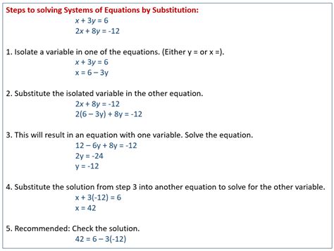 solving systems  equations  substitution examples solutions