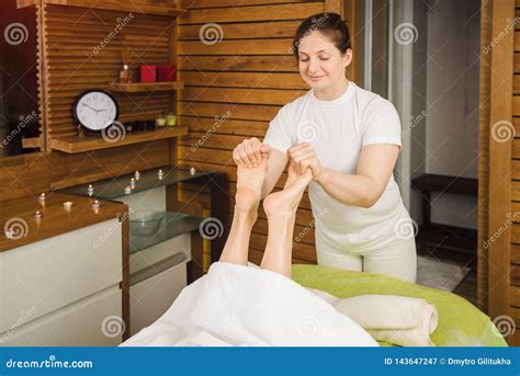 Woman Having Traditional Foot Massage Stock Image Image Of Foot