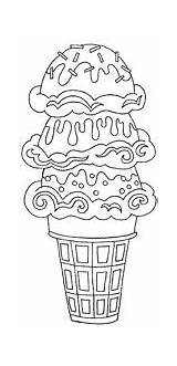 Coloring Pages Ice Cream Adult Scoops Three Colouring Books Embroidery Iostamps Food Summer Patterns Stitch sketch template