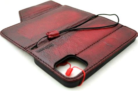 genuine leather wallet case  apple iphone  pro max cover credit card holder wireless