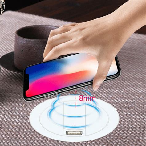 Embed Desktop Fast Wireless Charger Furniture Office Table Desk Mounted