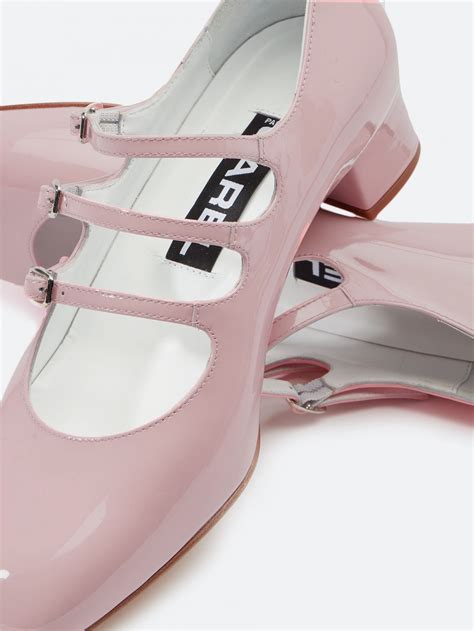 kina pink patent upcycled leather mary janes carel paris shoes
