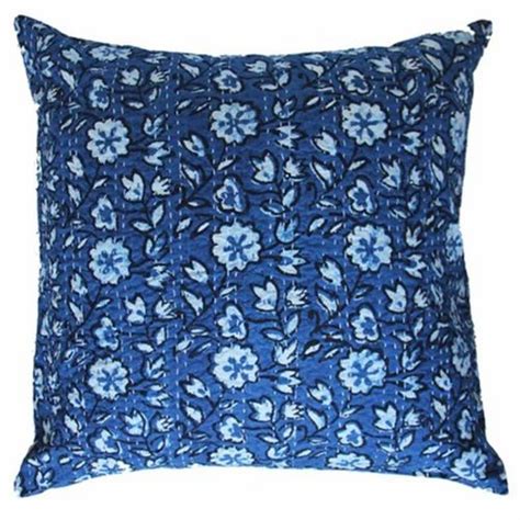 printed indigo blue floral cushion cover size 16 x 16 inch at rs 400