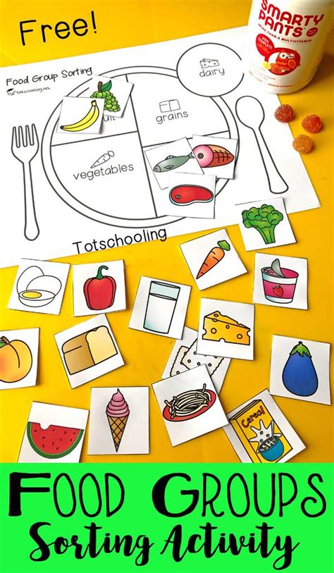 teach kids  healthy eating   food group sorting activity