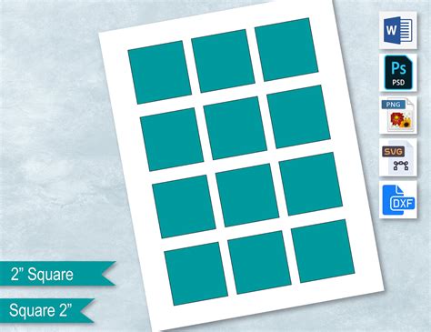 square blank template  mm square sticker collage etsy