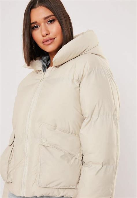tall nude oversized hooded ultimate puffer jacket missguided