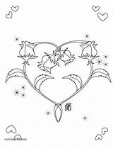 Heart Coloring Roses Shape Pages Color Print Rose Hellokids Tiny sketch template