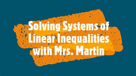Solving Systems Of Linear Inequalities Youtube