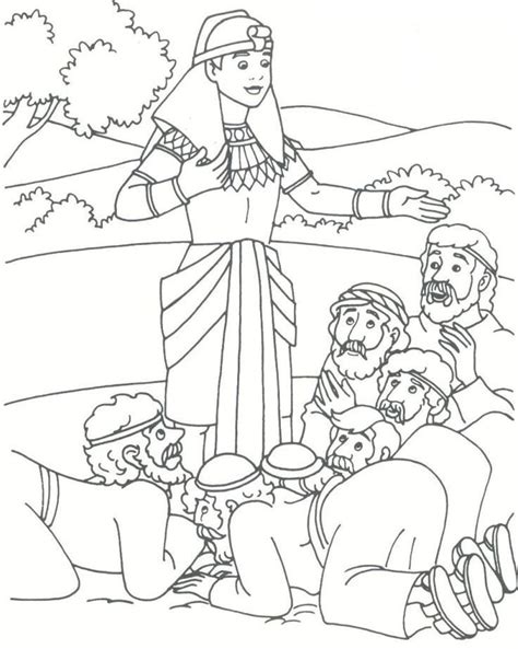 joseph forgives  brothers bible coloring page genesis