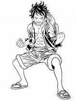 Luffy Coloring Monkey Rufy sketch template