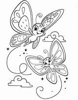 Butterfly Coloring Cute Pages Printable Visitors Garden sketch template