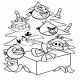 Coloring Angry Birds Pages Christmas Getcolorings sketch template