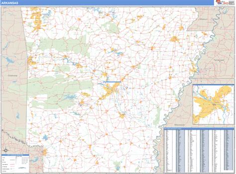 Arkansas Zip Code Wall Map Basic Style By Marketmaps