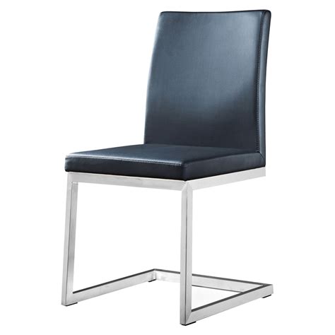 Manhattan Dining Chair Black Leather Look Stainless Steel Dcg Stores