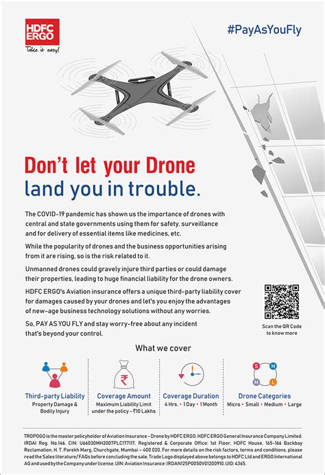 hdfc ergo  launch  demand pay   fly insurance  drones  tropogo global prime news