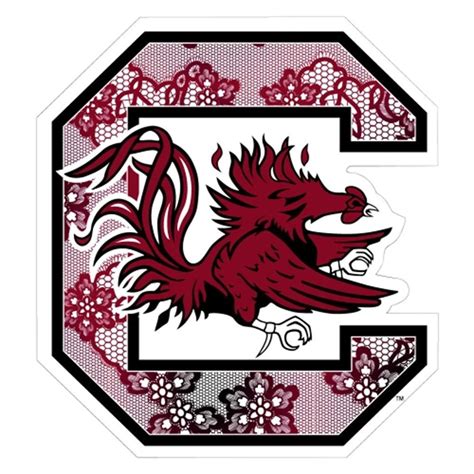 South Carolina Gamecocks 6 Lace Fill Logo Vinyl Decal South Carolina