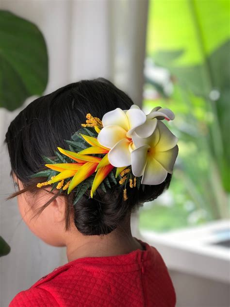 Hawaiian Hair Clip Hawaiian Florals Tropical Hair Clip Hula Etsy