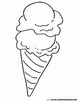 Ice Cream Coloring Cone Kids Pages Drawing Color Scoop Clipart Melting Snow Icecream Printable Print Sheets Cube Getcolorings Getdrawings Food sketch template
