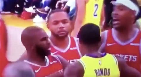 video carmelo anthony actually spit in chris paul s face causing fight