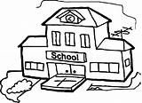 Building Drawing Line School Coloring Pages sketch template