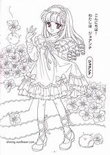 Coloring Anime Shojo sketch template