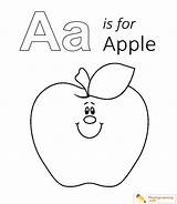Apple Coloring Letter Sheet Learning Kids Worksheet Alphabet Preschool sketch template