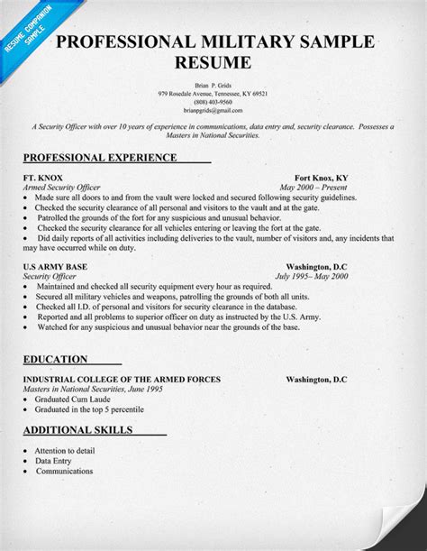 resume format resume  military spouse