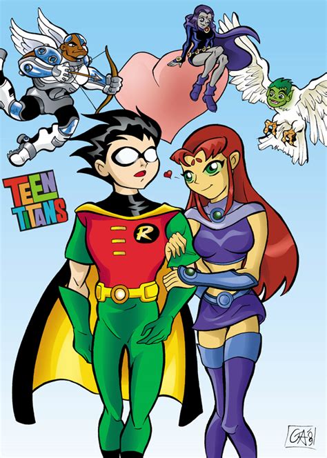 Teen Titans Robin And Starfire By Darkknight81 On Deviantart