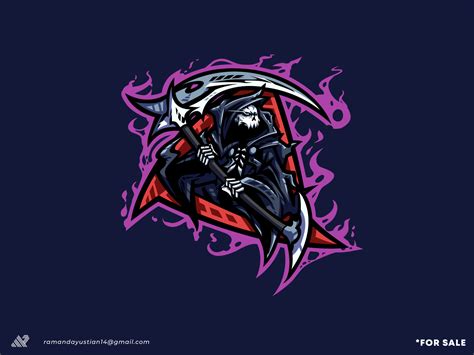 logo grim reaper illustration mascot  sale  rn marvel design