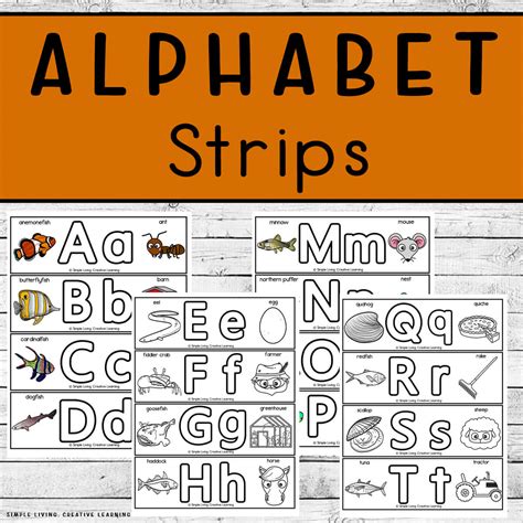 printable alphabet strips simple living creative learning