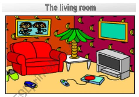 rooms   house flashcards  living room esl worksheet  pastanaga