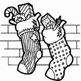 Coloring Christmas Stocking Pages Kids Stockings Printable sketch template