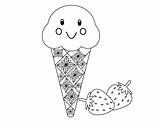 Coloring Ice Cream Pages Popsicle Cone Adults sketch template