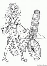 Garotas Modernas Bicicleta Menina sketch template