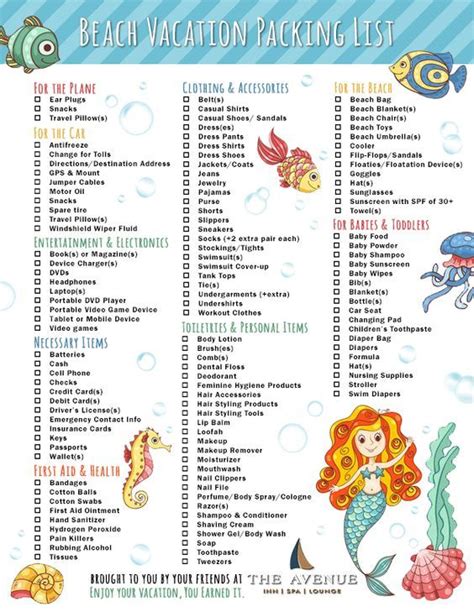 family beach vacation packing checklist the avenue in delaware