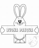 Pasqua Biglietto Coniglio Pieghevole Colorare Auguri sketch template