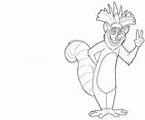 King Julien Coloring Pages Madagascar Lemur Printable Color Clipart Colorir Para Print Fear Cute Getcolorings Another Getdrawings Avondale Library Style sketch template