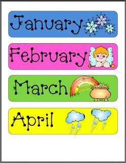 printable months  year   home classroom preschool calendar
