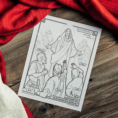 mount  transfiguration coloring page printable