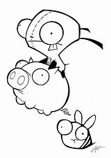 Zim Invader Gir Coloring Pages Piggy Wallpaper Lines Printable Drawings Unlimited Great Online Print Zum Quotes Deviantart Tattoo Popular Clipart sketch template