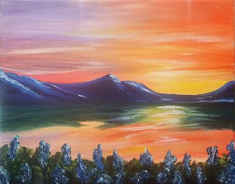 painting  vino mountain sunset painting  vino   union
