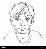 Crying Human Boy Sketch Emotions Drawing Contour Heavily Alamy Hand Shopping Cart sketch template