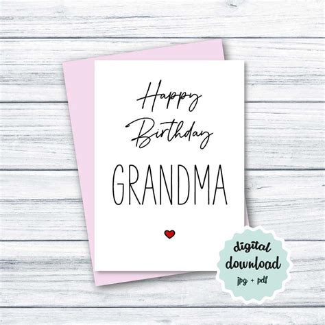 grandma birthday card  happy birthday grandma etsy