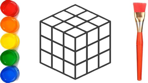 draw  rubik cube easy ks art   rubiks cube drawings cube