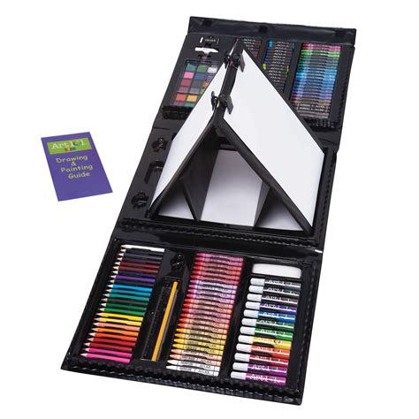 art set kids piece drawing artist painting  kit case easel pencils